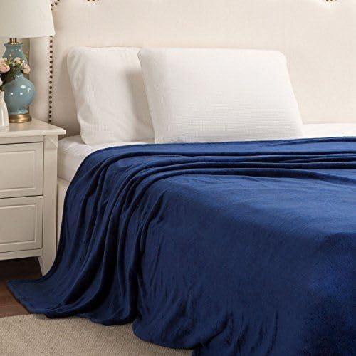 MORADO 190 GSM Flannel Super Soft Warm Single Bed Quilt Cover/Duvet Cover/Rajai Cover/Blanket Cover for Winters with Zipper - 60x90 Inches, Navy Blue - Image 1