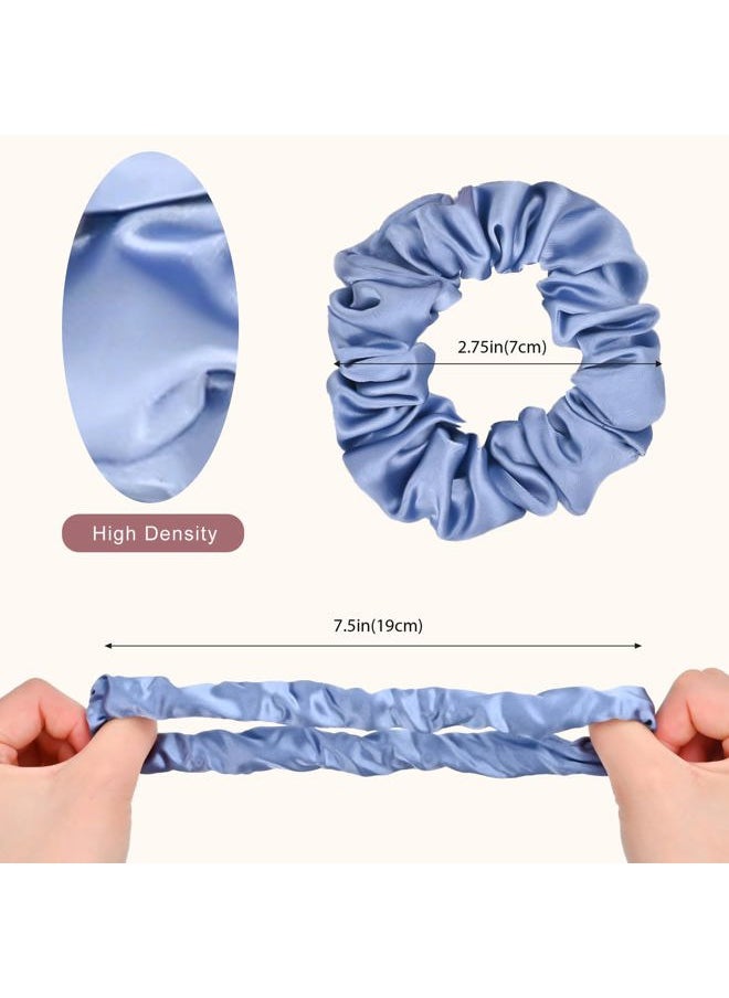Lolalet - Hair Scrunchies Satin Scrunchies for Women, Soft Hair Ties Scrunchy Cute Ponytail Holder Hair Accessories with Elastic Hair Bands for Girls Thick Thin Curly Hair -8 Pack, Style C - Image 1