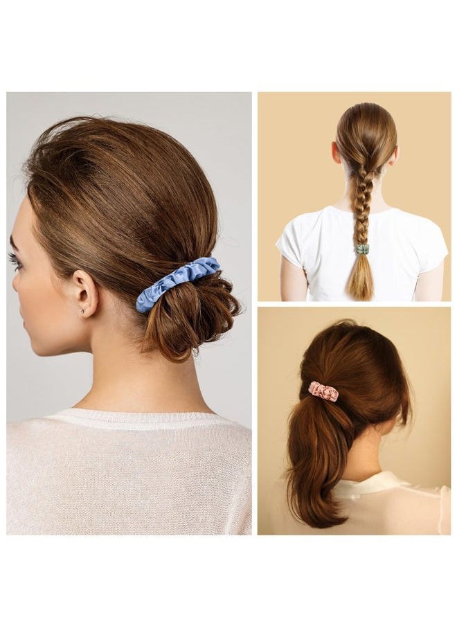 Lolalet - Hair Scrunchies Satin Scrunchies for Women, Soft Hair Ties Scrunchy Cute Ponytail Holder Hair Accessories with Elastic Hair Bands for Girls Thick Thin Curly Hair -8 Pack, Style C - Image 1