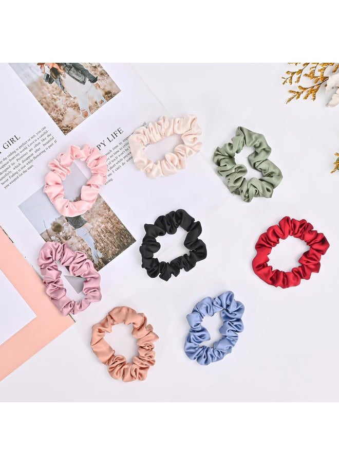 Lolalet - Hair Scrunchies Satin Scrunchies for Women, Soft Hair Ties Scrunchy Cute Ponytail Holder Hair Accessories with Elastic Hair Bands for Girls Thick Thin Curly Hair -8 Pack, Style C - Image 1