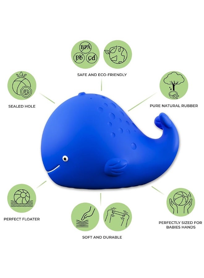 CaaOcho Pure Natural Rubber Bath Toy - Kala The Whale Baby Toy - Hole Free Bath Toys, BPA Free Bath Toys for Infants, Without Holes Sealed Natural Rubber Baby Toy - Image 4