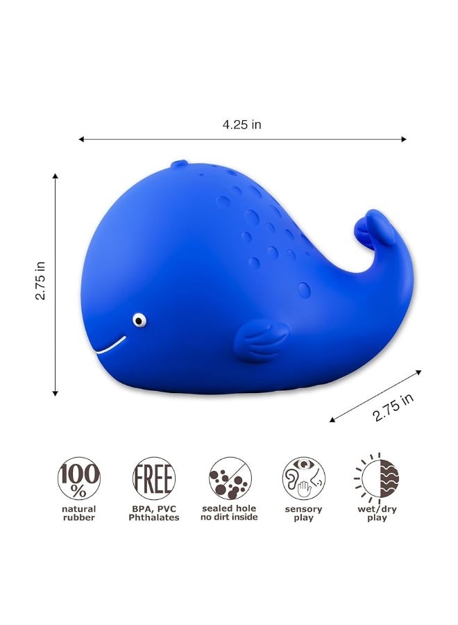 CaaOcho Pure Natural Rubber Bath Toy - Kala The Whale Baby Toy - Hole Free Bath Toys, BPA Free Bath Toys for Infants, Without Holes Sealed Natural Rubber Baby Toy - Image 3