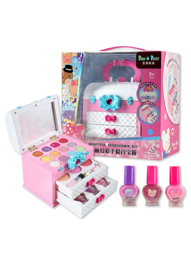 Children's Beauty Set Play Home Girl's Birthday Portable Treasure Box Beauty Box Gift Makeup Toy-Color:68610 - Image 2