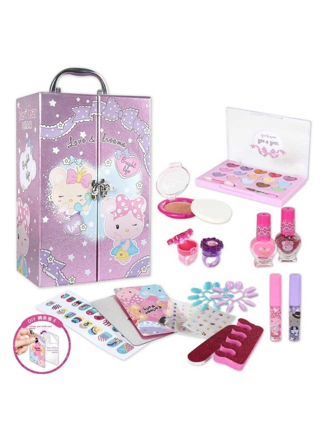 Children's Beauty Set Play Home Girl's Birthday Portable Treasure Box Beauty Box Gift Makeup Toy-Color:68610 - Image 5