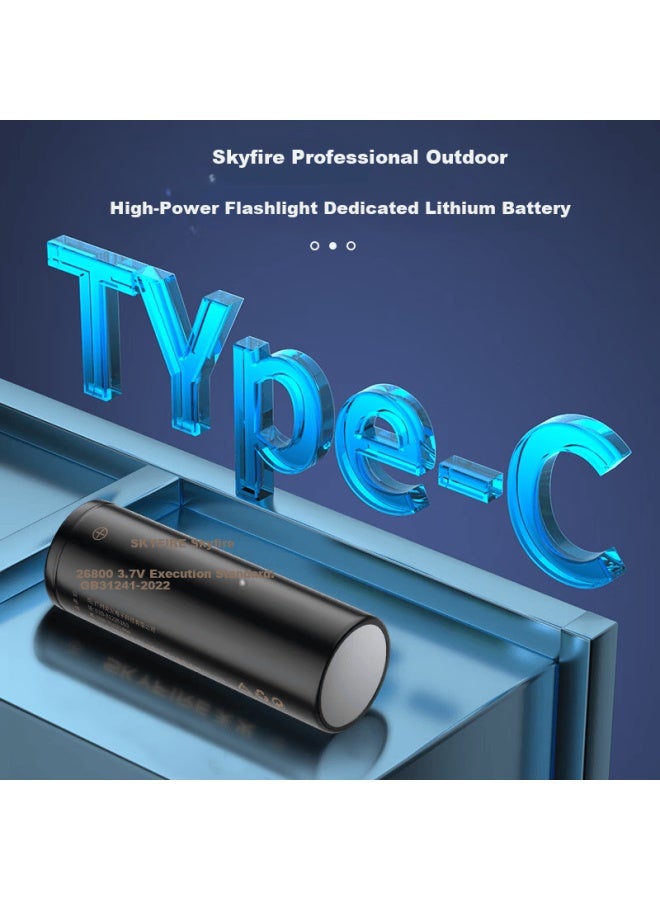 Skyfire 26800 High-power Flashlight Headlamp Rechargeable Lithium Battery 3.7v-4.2v 4000mah - Image 4