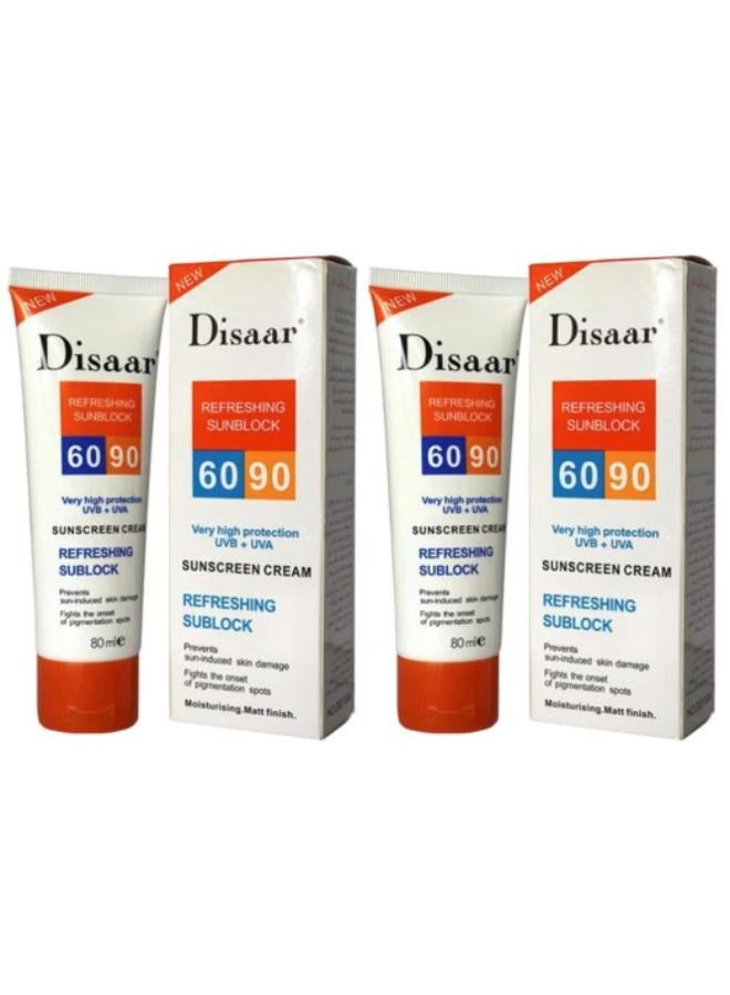 Disaar Two pieces of sunscreen is refreshing SPF 90-60 clear 80ml - Image 1