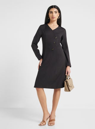 Button Front Dress - pzsku/Z1F47A2E9E24F00DC387DZ/45/_/1742373435/bc93c420-f053-4556-9fd8-7ce3ec01bb5b