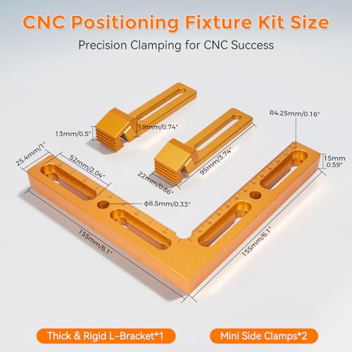 LUNYEE CNC Workpiece Positioning Fixture CNC Vise Clamps for TSlot Perforated Tables Woodworking Fixture with Repeatable Positioning Side Clamping CNC Machining Engraving and DIY Projects - Image 3
