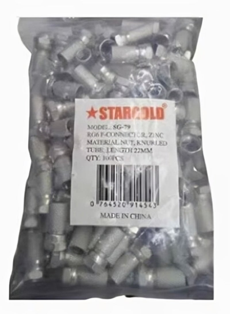 Stargold 100 Pieces RG6 F Connector Waterproof Coaxial Connector Compression  - Image 1