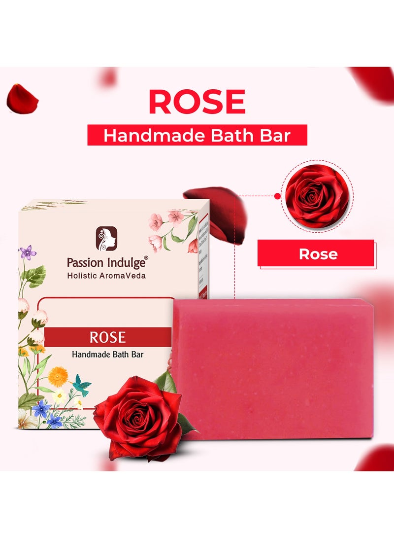 Passion Indulge Rose Handmade Bath Bar – Natural Essential Oil Bath Bars for Nourishing & Radiant Skin | Suitable for All Skin Types – Each 100g – Pack of 3 - Image 2