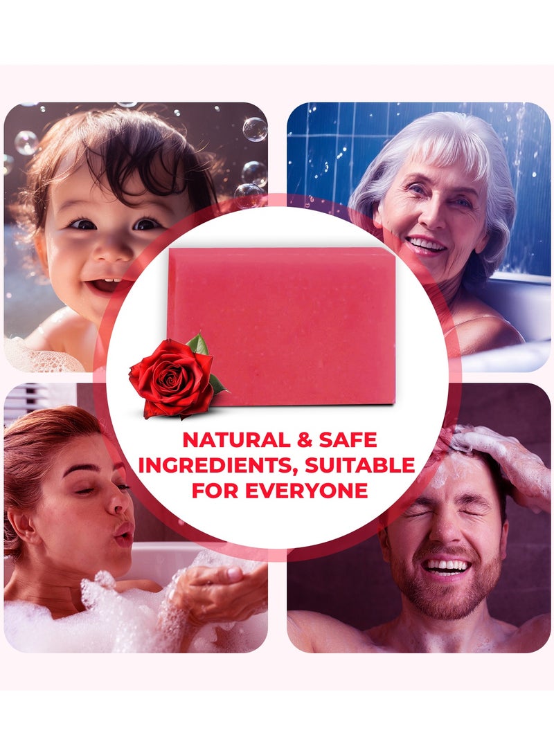 Passion Indulge Rose Handmade Bath Bar – Natural Essential Oil Bath Bars for Nourishing & Radiant Skin | Suitable for All Skin Types – Each 100g – Pack of 3 - Image 4