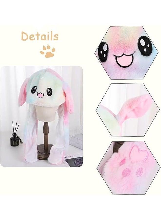 اتش واي قبعة أرنب محشوة LED متوهجة ومتحركة، قبعة أرنب مضحكة متوهجة وأذنين متحركتين للنساء والفتيات، قبعة لحفلات الكوسبلاي والعطلات - Image 4