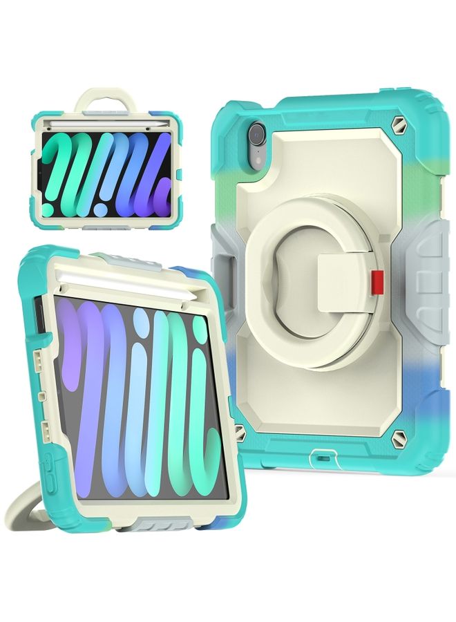 HuHa Case Cover For iPad mini 6 Bracelet Holder Silicone + PC Tablet Case Colorful Blue 