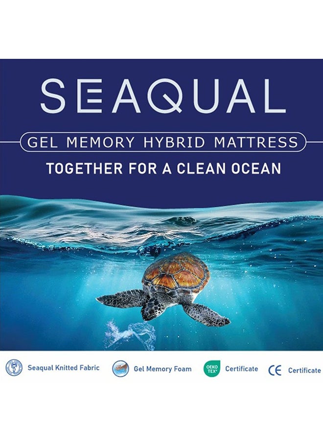 DANUBE HOME Seaqual Gel Memory Foam Mattress Medium Firm Feel Super King Mattress Spine Balance For Pressure Relief L 200 X W 200 X 25 cm Thickness White/Blue - Image 2