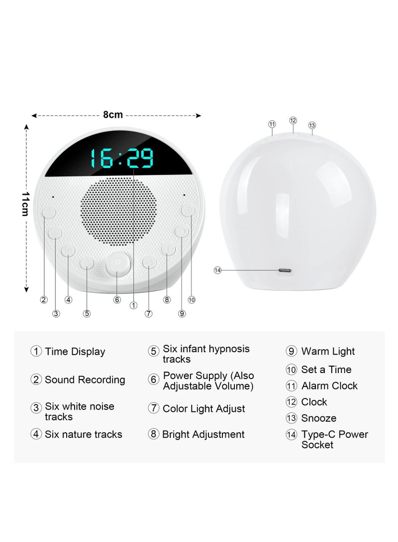 Sleep Sound White Noise Machine, Portable Sound Machine, Natural Sleep Aid for Adults, with 18 Soothing Sounds and 7 Colour Night Light, for Baby Kids Adults - Image 5