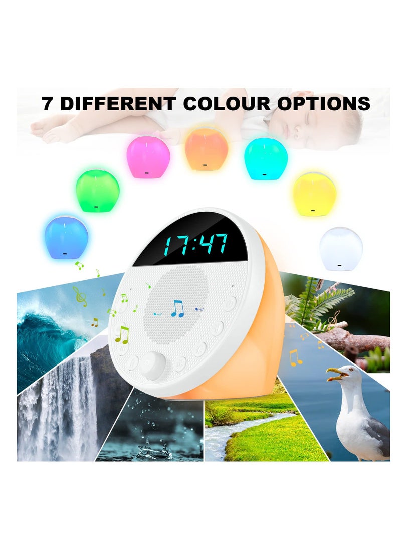 Sleep Sound White Noise Machine, Portable Sound Machine, Natural Sleep Aid for Adults, with 18 Soothing Sounds and 7 Colour Night Light, for Baby Kids Adults - Image 3