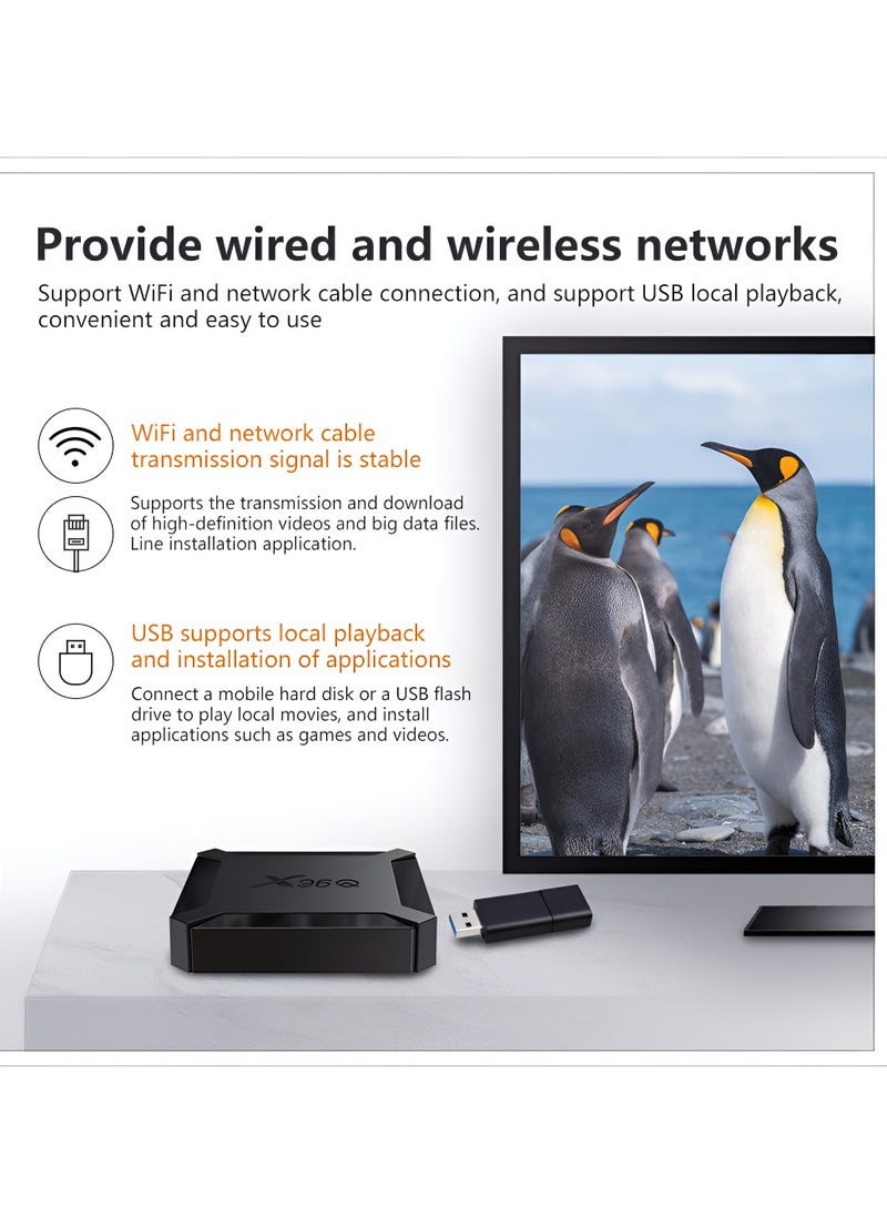 X96 - Android TV Box with Remote Control Ultra HD Streaming Media Player 2GB RAM 16GB ROM H313 Quad Core ARM Cortex A53 Support HDMI 4K Video Decoding 64bit with 2.4G WiFi HD TV Box - Image 1