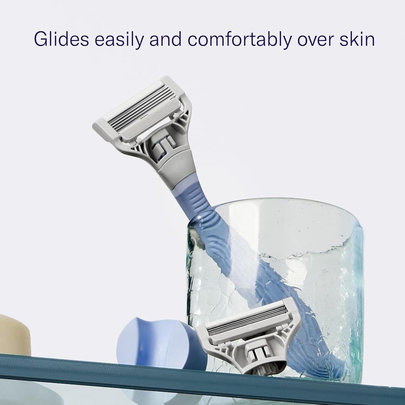 Flamingo Pubic Hair Razor for Women, Shaving Kit, 1 Pubic Razor Handle, 4 Five-Blade Refills, 1 Shower Holder, Starter Set, Full Kit - Image 5