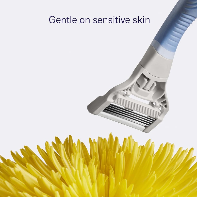 Flamingo Pubic Hair Razor for Women, Shaving Kit, 1 Pubic Razor Handle, 4 Five-Blade Refills, 1 Shower Holder, Starter Set, Full Kit - Image 3