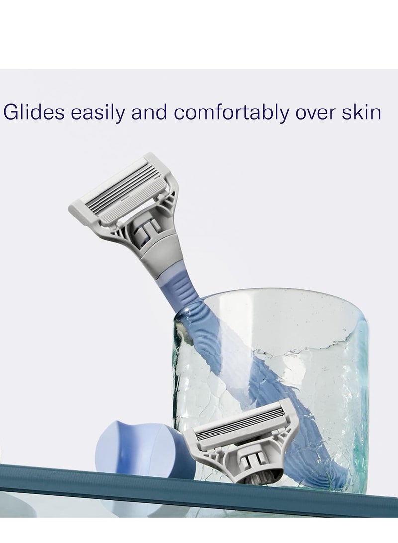 Flamingo Pubic Hair Razor for Women Starter Set, 1 Razor Handle, 4 Pubic Razor Five-Blade Refills, and 1 Shower Holder - Image 2