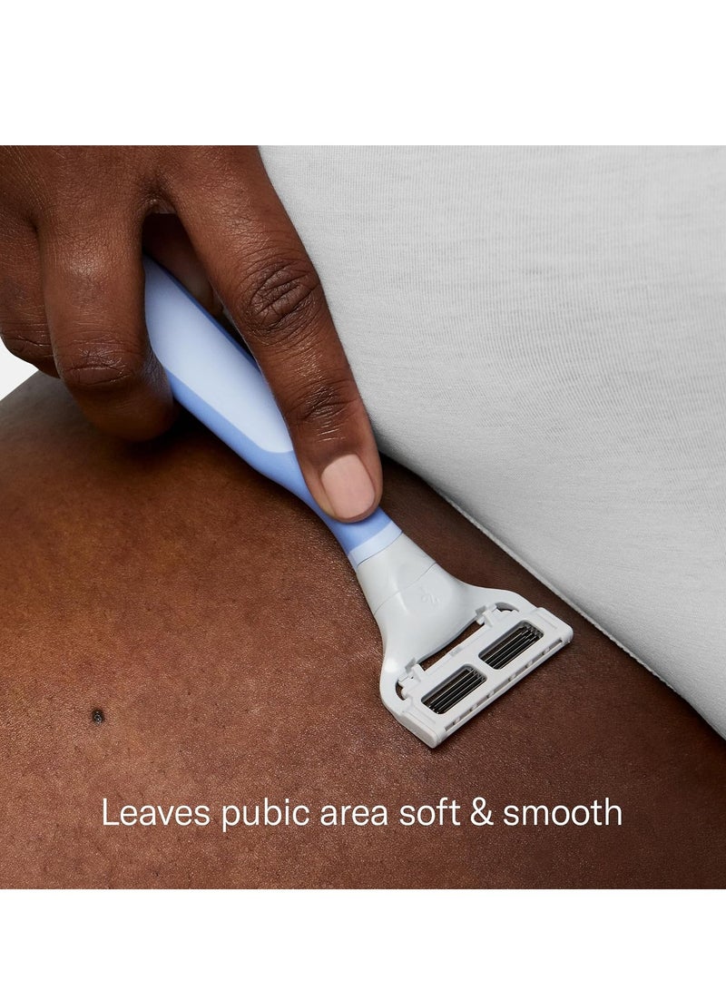 Flamingo Pubic Hair Razor for Women Starter Set, 1 Razor Handle, 4 Pubic Razor Five-Blade Refills, and 1 Shower Holder - Image 4