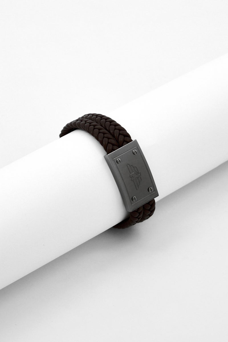 POLICE Men Fashionable Leather Bracelet, Brown  - Image 1