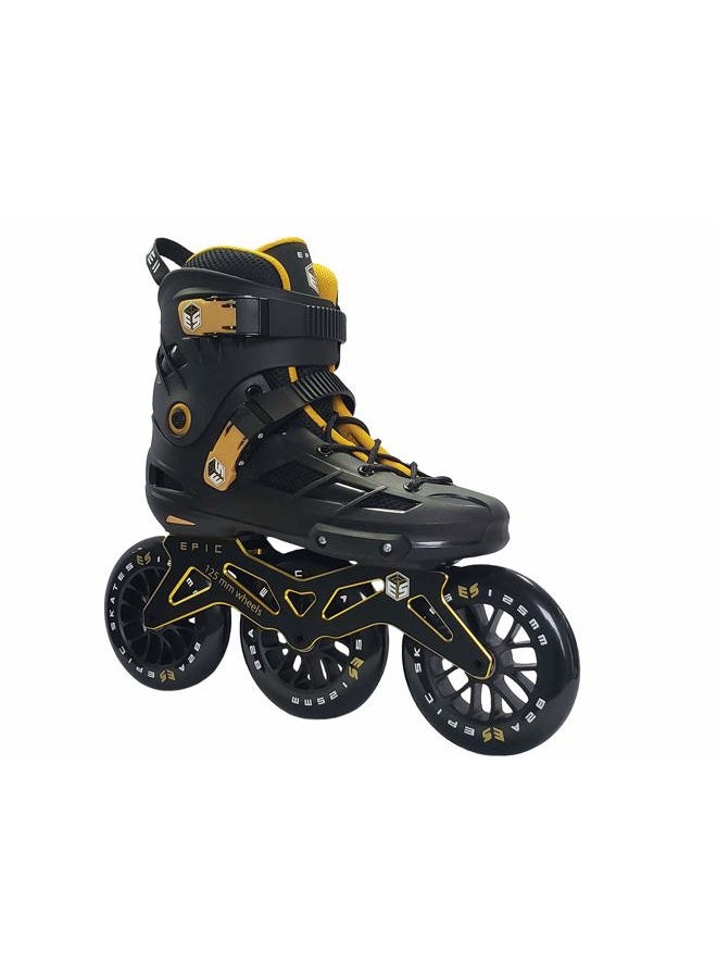 Epic Skates 125mm Engage 3-Wheel Inline Speed Skates, Black/Gold, Adult 7 - Image 2