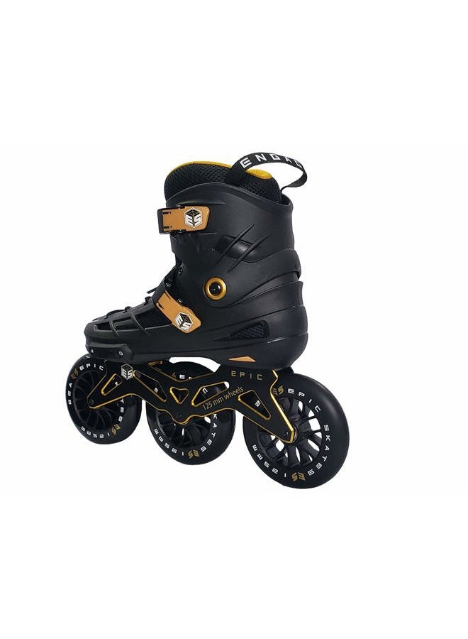 Epic Skates 125mm Engage 3-Wheel Inline Speed Skates, Black/Gold, Adult 7 - Image 4