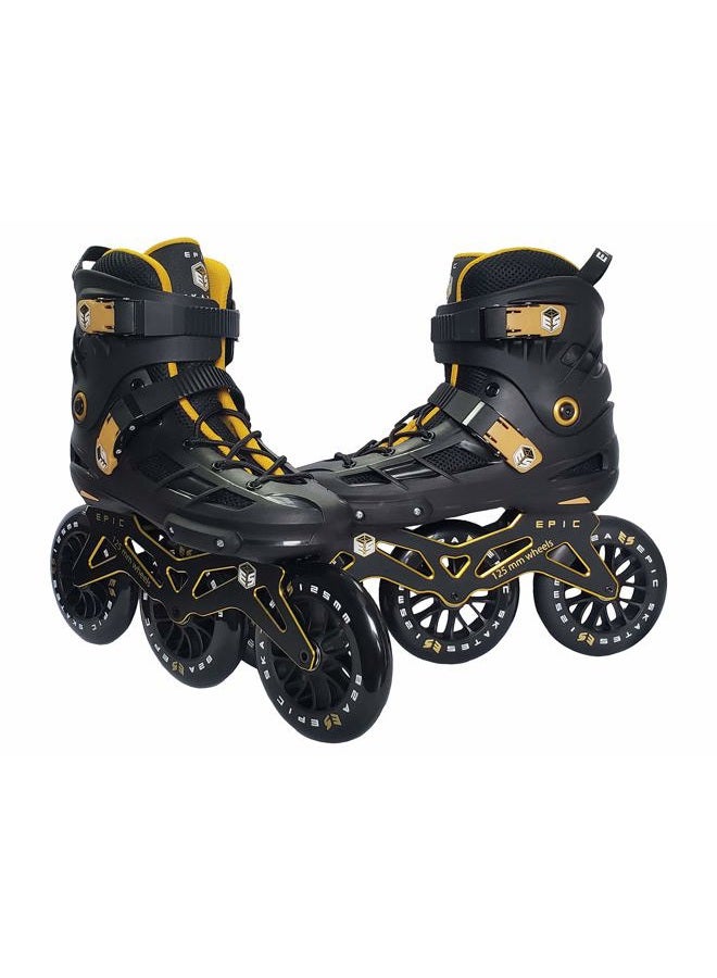 Epic Skates 125mm Engage 3-Wheel Inline Speed Skates, Black/Gold, Adult 7 - Image 3