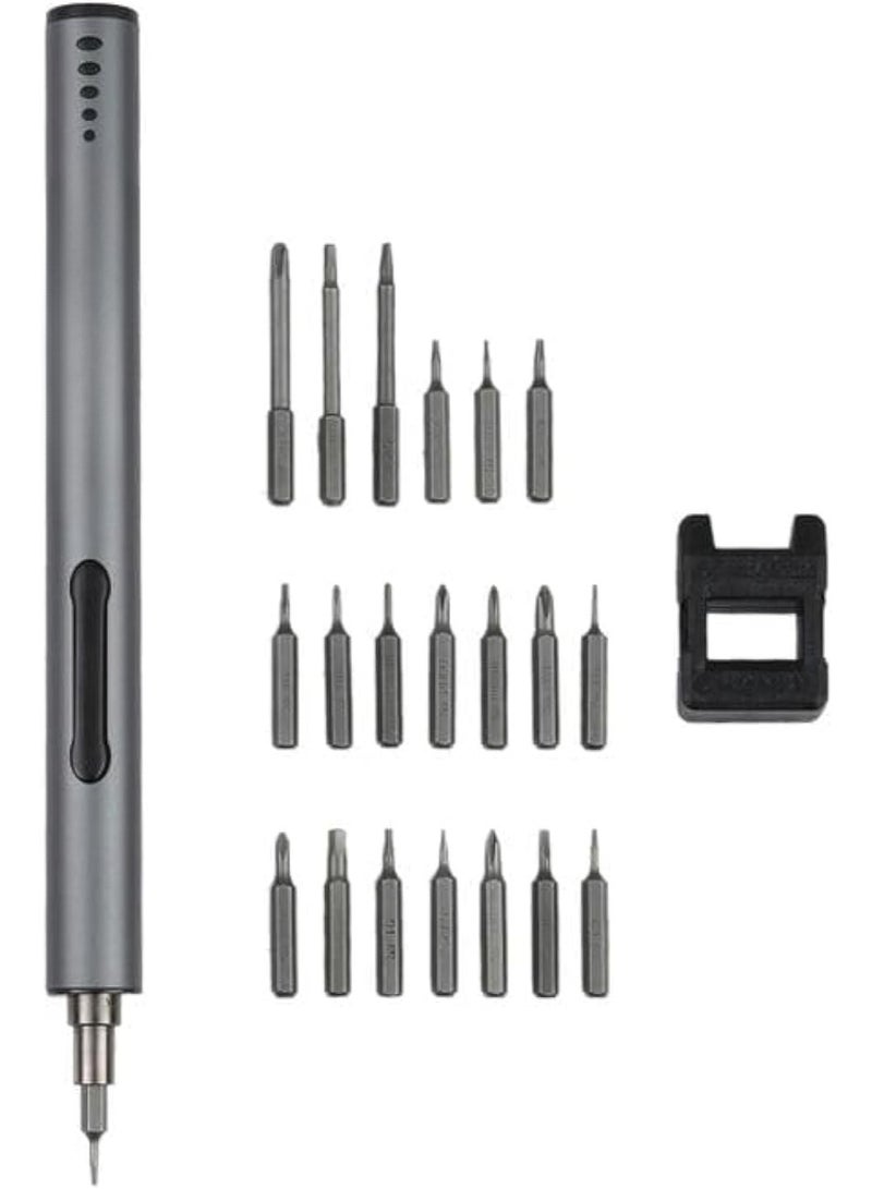 Mini Electric Screwdriver Set, 20-in-1 Cordless Rechargeable Precision Screwdriver with 20 Magnetic Bits, LED Light for Electronics and Device Repair - Image 1