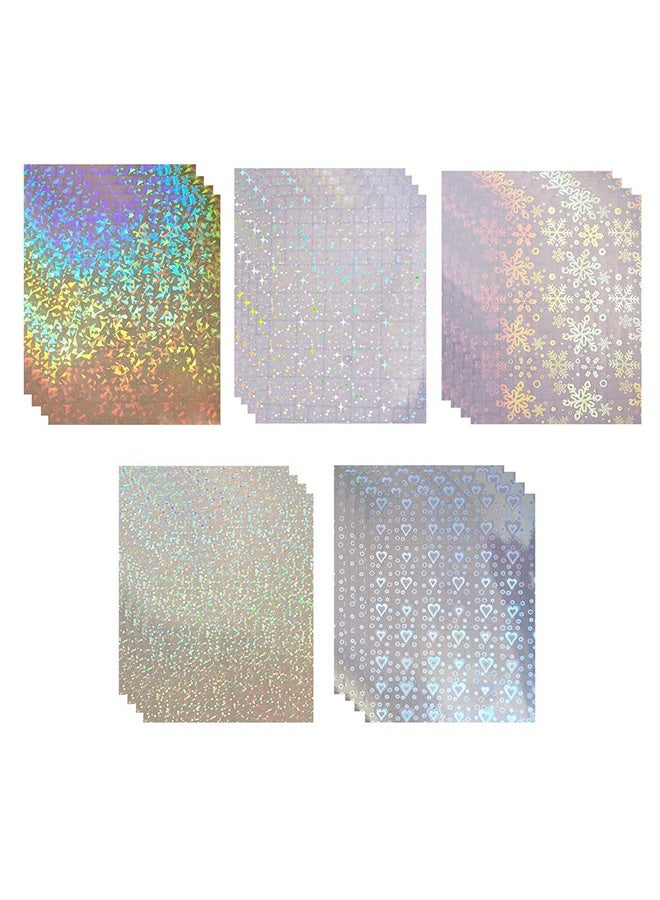 Peachjoy Holographic A4 Vinyl Laminate Film, Transparent Self-Adhesive Sticker Paper, Clear Overlay Lamination, Waterproof, Dries Quickly, 20 Sheets - Image 1