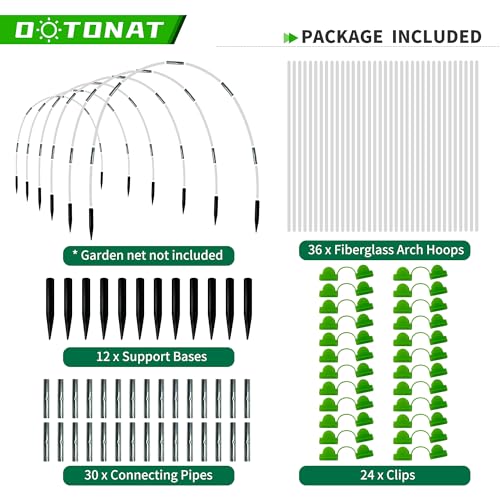 OOTONAT 8FT Garden Hoops Grow Tunnel Kit RustFree Fiberglass Frame for Raised Beds 36pcs DIY Plant Support for Garden Netting Vegetable Garden Hoops Kit Row Covers and Greenhouse Protection - Image 3