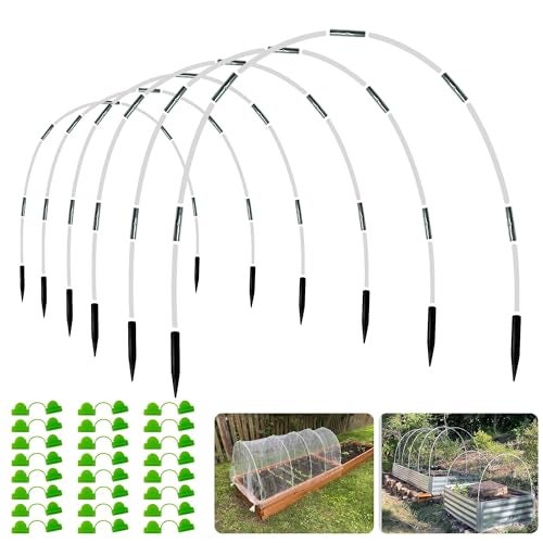 OOTONAT 8FT Garden Hoops Grow Tunnel Kit RustFree Fiberglass Frame for Raised Beds 36pcs DIY Plant Support for Garden Netting Vegetable Garden Hoops Kit Row Covers and Greenhouse Protection - Image 1