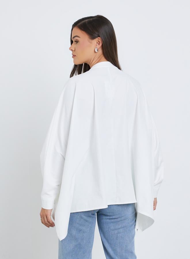 ستايلي بلوزة بأكمام وطواطية وياقة ماندارين - Image 5