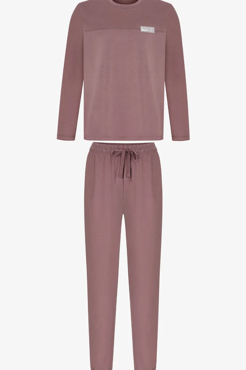 بنتي PENTI Men's Natural Long Sleeve Jogger Pajama Set