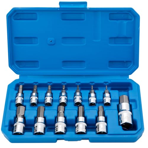 Qnkaa Hex Bit Socket Set Premium S2 Alloy Steel | 13-Piece Metric 2mm - 14mm Allen Socket Kit - Image 1