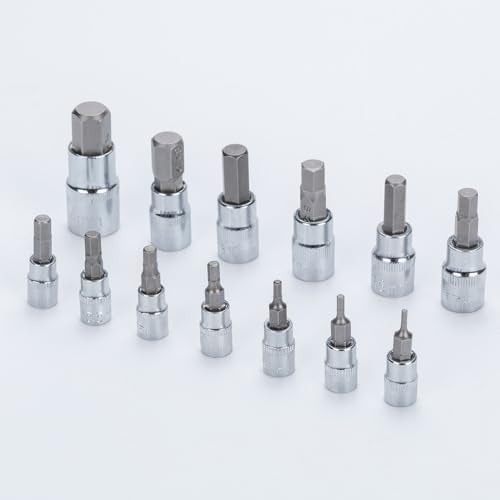 Qnkaa Hex Bit Socket Set Premium S2 Alloy Steel | 13-Piece Metric 2mm - 14mm Allen Socket Kit - Image 4