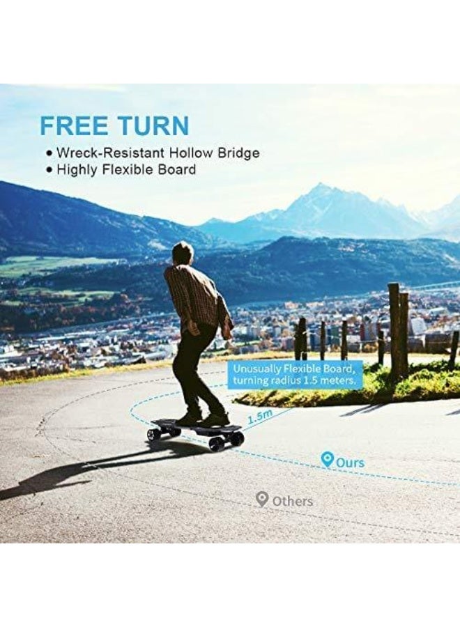 Spadger Electric Skateboard, D5X Plus 35’’ Portable Longboard Skateboard, 37 KMh 900W Dual Motor, 20 KM Range, Load up to 120KG, with Wireless Remote Control & APP Control Built-in LED Lights - Image 4