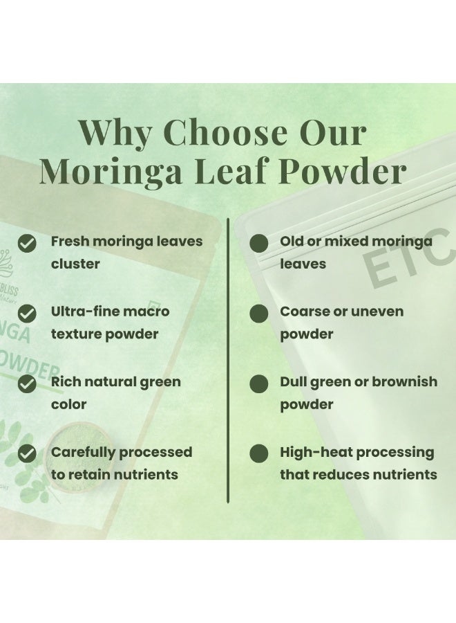ROOTNRISEBLISS Moringa Leaf Powder for Smoothies & Drinks – 200g Natural Herbal Supplement, Nutrient-Rich Superfood for Energy, Immunity, Detox & Digestion, Supports Skin, Hair & Weight, Vegan & Non-GMO - Image 5