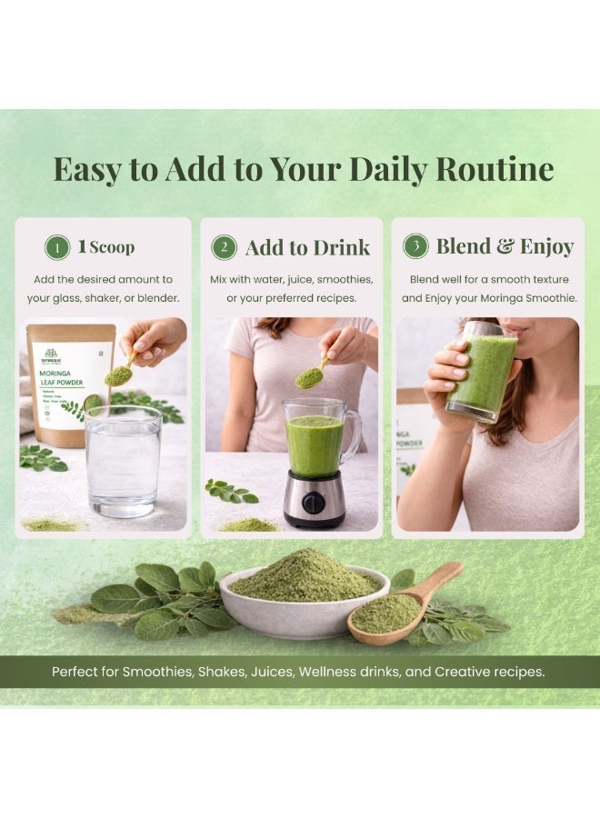 ROOTNRISEBLISS Moringa Leaf Powder for Smoothies & Drinks – 200g Natural Herbal Supplement, Nutrient-Rich Superfood for Energy, Immunity, Detox & Digestion, Supports Skin, Hair & Weight, Vegan & Non-GMO - Image 3