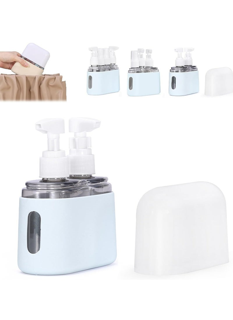 CMGTYYD CMGTYYD Travel Bottles, Zeanaturals Travel Containers, Mini Shampoo Dispenser Portable Travel Bottle Set, Refillable Toiletry Bottles, Travel Size Toiletries Bottles With Labels (Blue,2in1)  - Image 1