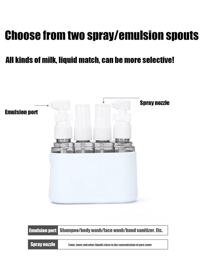 CMGTYYD CMGTYYD Travel Bottles, Zeanaturals Travel Containers, Mini Shampoo Dispenser Portable Travel Bottle Set, Refillable Toiletry Bottles, Travel Size Toiletries Bottles With Labels (Blue,2in1)  - Image 3