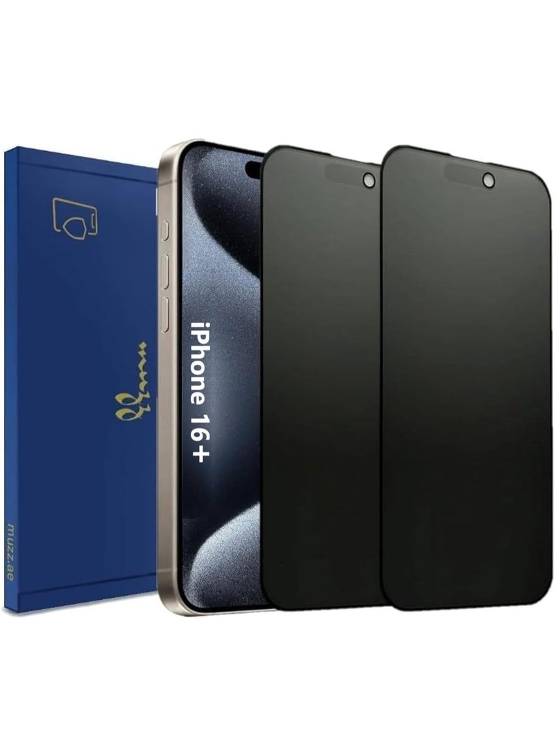 Muzz Max Matte Privacy Ceramic Screen Protector Film for iPhone 16 Plus, 2pcs, Matte, Anti-Spy, Full Adhesive, Flexible,[Not Glass], Anti-Spy Full Adhesive Flexible Film (iPhone 16 Plus) - Image 1