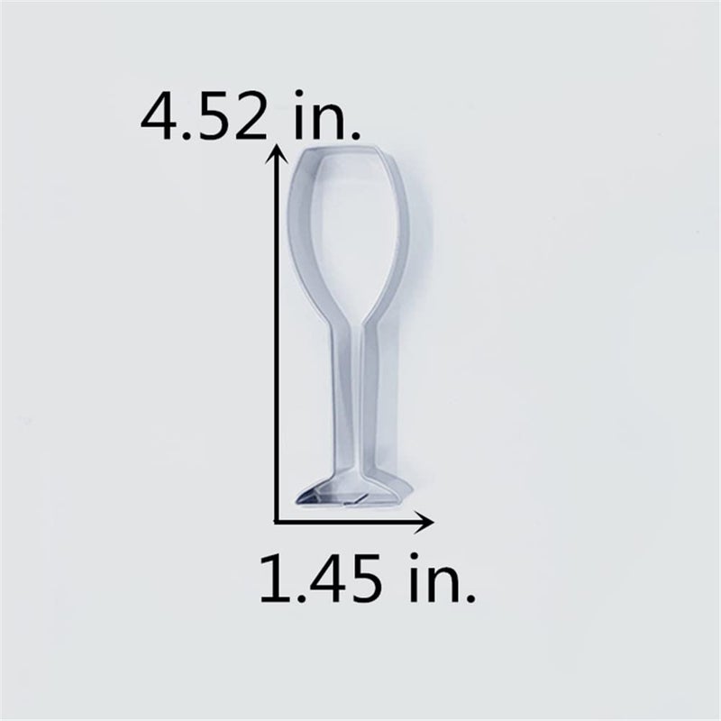 LILIAO Champagne Glass Cookie Cutter Wedding Fondant Biscuit Cutter - 1.5 x 4.5 inches - Stainless Steel - Image 4