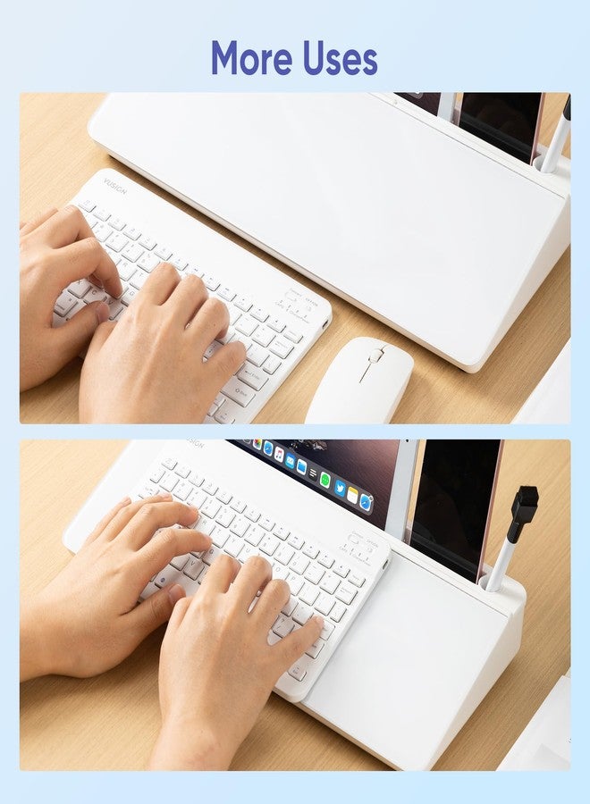 VUSIGN Glass Desktop Whiteboard with Storage, Small Organizer Dry Erase Board Desk Board Buddy White Board, Desktop Computer Pad for Notetaking, Desk Whiteboard for Office, Home, School Supplies - Image 5