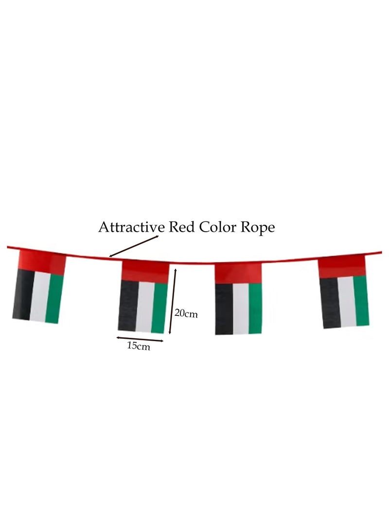 Souvenir Souq 2 set Decorative UAE Bunting flag set with 10 pieces 20x15cm on a 4-meter rope, featuring vibrant colors—perfect for parties, events, National Day celebrations, and indoor or outdoor décor. - Image 5
