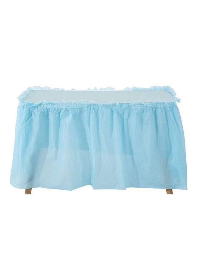 Thickened Waterproof Disposable Tablecloth For Birthday Party Wedding Celebration Reception Decorative Table Skirt-Color:Blue-Specifications:Table Skirt 420*70 - Image 1