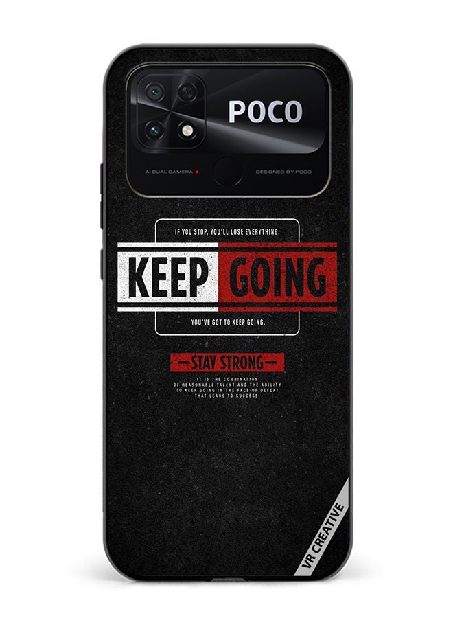VR CREATIVE Protective Case Cover For Xiaomi Poco C40 Keep Going Design Multicolour - Image 1