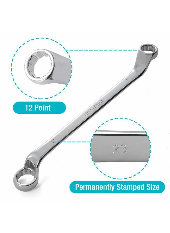 DURATECH Offset Box Wrench Set, Metric, 9-Piece, 6-23mm, 75-Degree, Chrome Vanadium Steel Construction with Rolling Pouch - Image 4