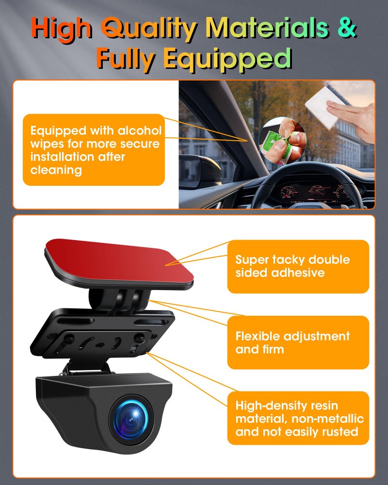 jelkuz Rear Camera Holder Dash Cam Car Rear Camera Rear Window Bracket Backup Camera Mount ã€Strong Adhesiveã€‘ 180Â° Adjustment Rearview Camera Bracket Rear Windshield for SUV, Truck, RV, Auto - Image 4